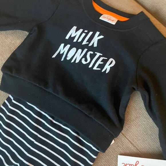 Cat & Jack baby Suit pants and top Milk Monster size 0-3 months Kawaii - Picture 2 of 6
